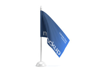 Waving Table Flag Mockup