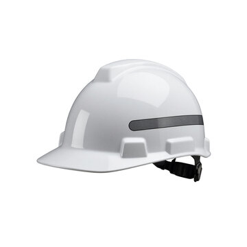 Hard hat safety construction white protective helmet for builders and workers cut out on a transparent background