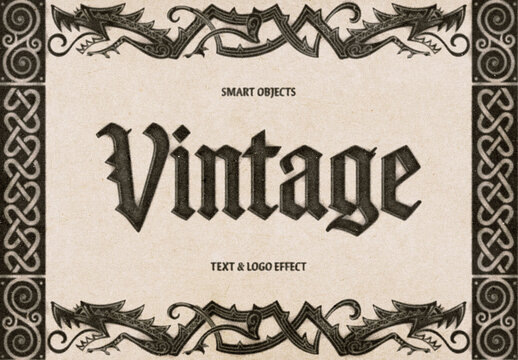 Vintage Text Logo Effect For Poster And Branding Design