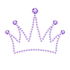 Elegant Purple Rhinestone Crown Illustration on Transparent Background for royal princess branding, birthday invitations, luxury events, bachelorette parties, and majestic digital designs. © Wulandari