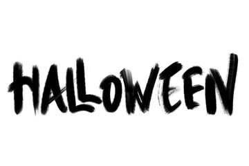Halloween text calligraphy isolated background. Hand drawn spooky typography illustration for holiday celebration card, poster, t-shirt design. © rama