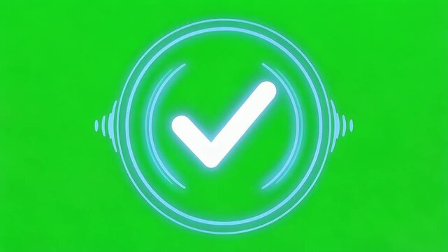 Checkmark glowing symbol signifies success approval confirmation of verified choice, agreement reached, solution achieved, affirming decisions