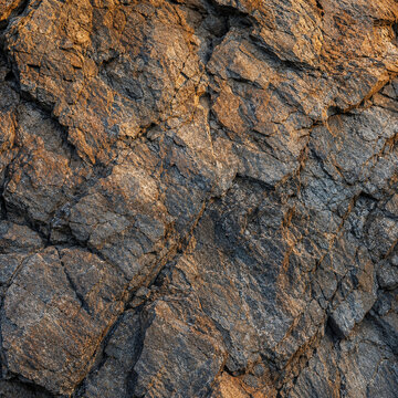 Dark Rock Surface Texture in Morning Light