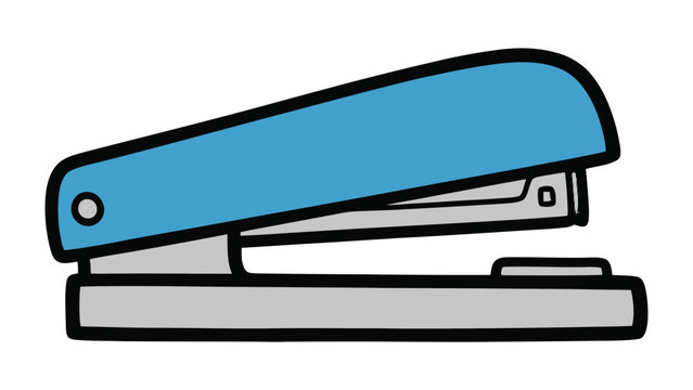 Blue office stapler for paper binding and document fastening