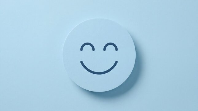 Positive smile face icon, Positive thinking, Mental health assessment, World mental health day concept