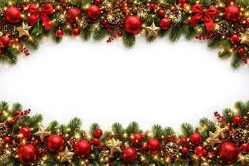 Naklejka premium Festive Christmas border decoration