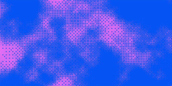 Pixelated 8-Bit Bitmap Abstract Background in Blue and Pink