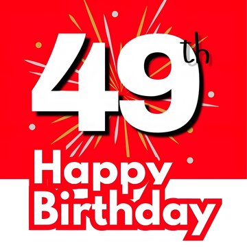 Colorful 49th Birthday Celebration Card with Fireworks Design