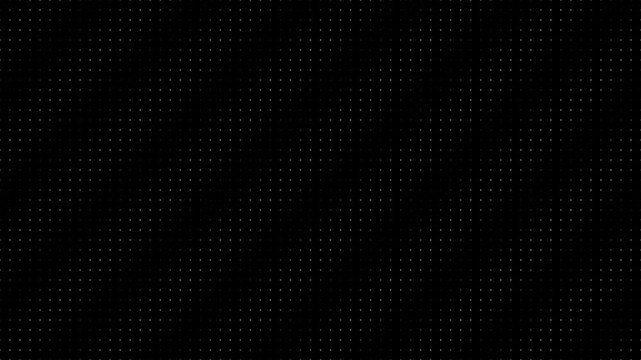 Seamless pattern of tiny gray dots on a black background, a subtle digital texture.