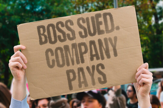 "Boss sued. Company pays" Employer liability for hostile work environment. LIABILITY. EMPLOYER. HOSTILE. ENVIRONMENT. DAMAGES.