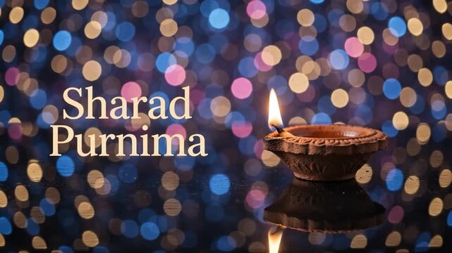 Sharad Purnima Festival with Floating Diyas on Moonlit Water Scenes 4K