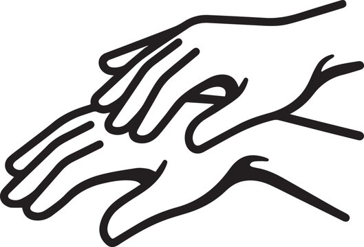 Hands Applying Lotion or Massage Therapy for Skincare and Spa Treatment Vector Outline
