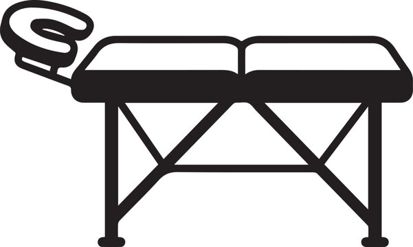 Massage table icon black and white vector isolated