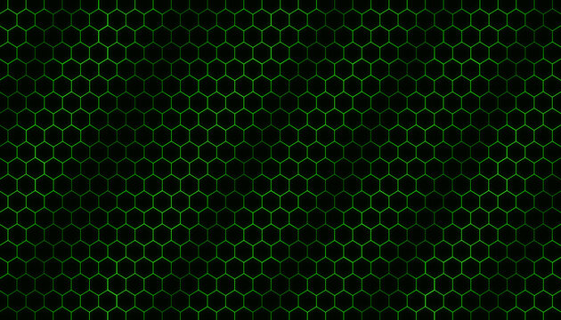 Green tech hexagonal grid diagonal light pattern for decoration background