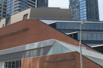 Obraz premium abstract view feat geometric lines of Toronto Public Library - Toronto Reference Library (Bram and Bluma Appel Salon), seen here from Church St
