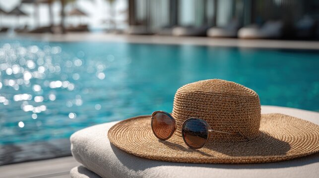 Enjoying a sunny day by the pool