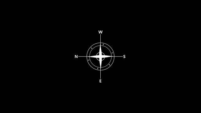 Compass icon animated. Directional compass icon illustration Animation video.