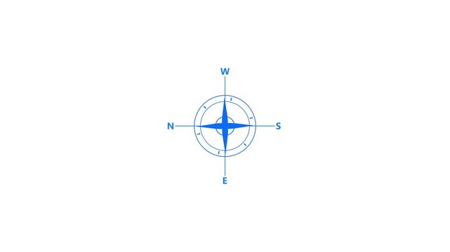 Compass icon animated.Compass line icon on the Alpha Channel With white background.