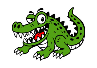 Fototapeta premium Cute cartoon crocodile or alligator character vector illustration
