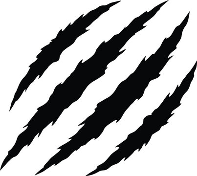 Claw marks silhouette vector. Animal scratch vector icon