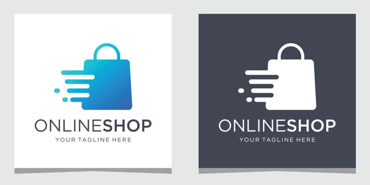 Shopping bag online store logo