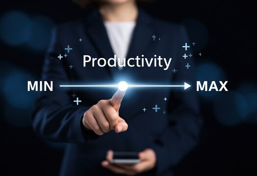 Productivity and business growth management via digital interface slider for efficiency optimization performance