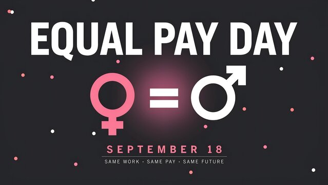 Equal pay day female male equality symbol design