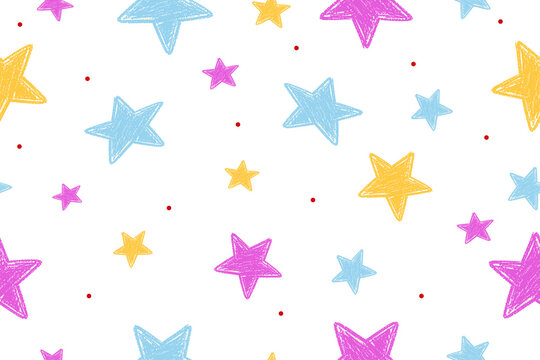 Hand Drawn Chalk Star Pattern Background for Chalkboard Menus and Creative Branding