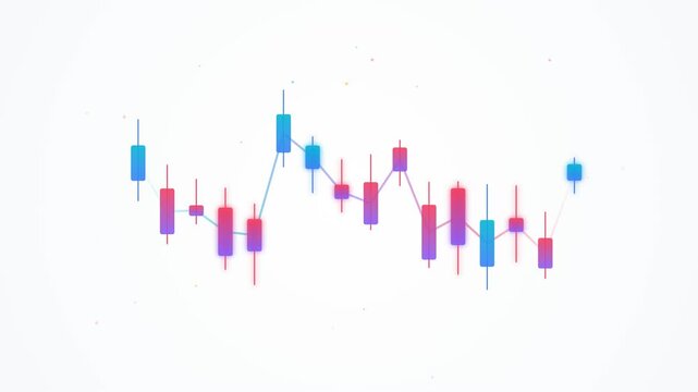 Futuristic Market Volatility Candlestick Chart Animation