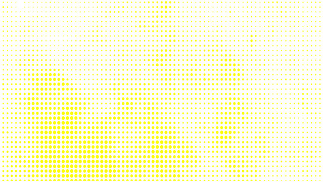 Minimalist white background with yellow circle dots. Modern yellow halftone dot pattern abstract background.