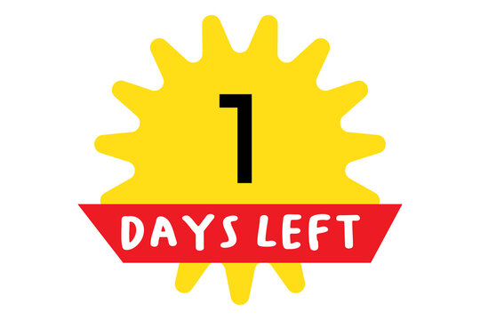 1st days left with a yellow sun on a white background