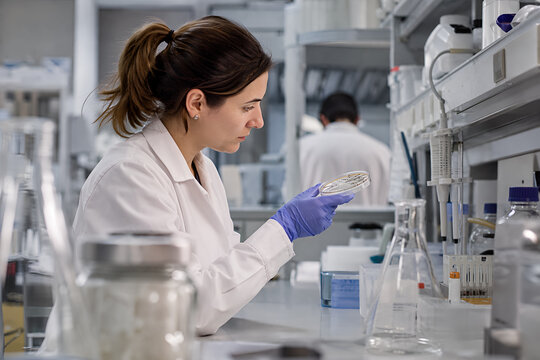 Scientist monitoring a repeat sample during laboratory testing
