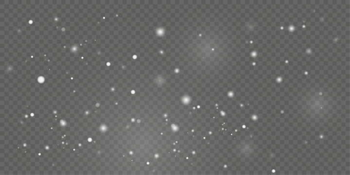 Christmas Glittering Star Scatter Overlay on Transparent Background