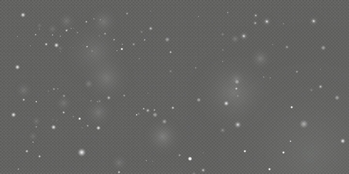 Christmas White Glitter Star Overlay on Transparent Background