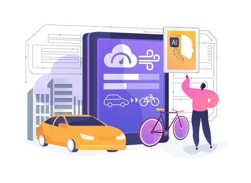 Urban Pollution Alert Panel abstract concept vector illustration.