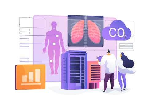 Smog Exposure Impact Diagram abstract concept vector illustration.