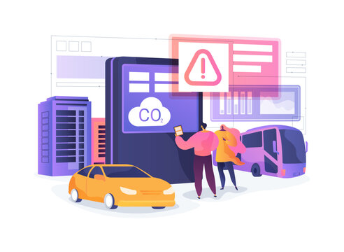 Urban Pollution Alert Panel abstract concept vector illustration.