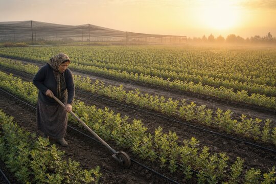 Forest Tree Nursery Operations Cultivation Sunrise Worker Handled Wheel Hoe