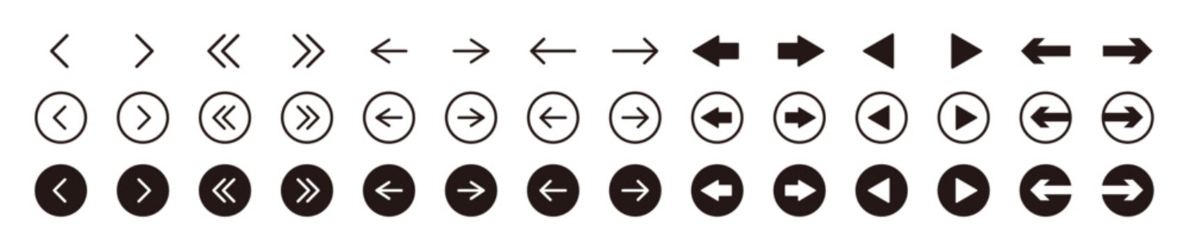Black arrow icon set &ndash; modern simple arrows vector collection