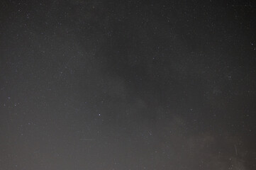 Starry Night Sky Background with Faint Meteor Trails and Deep Space Stars © montypeter