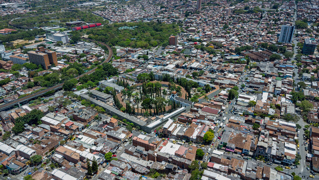 Vista a&eacute;rea, Museo Cementerio San Pedro, Medellin, Antioquia, Colombia, Sur America.