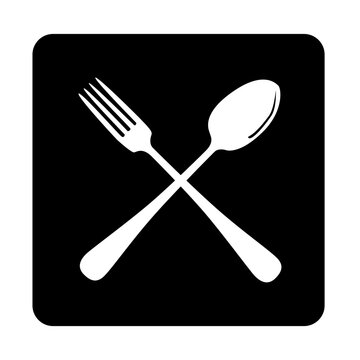 spoon and fork vector logo icon png transparant background