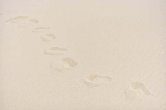 Footsteps in the Sand by the Beach in Oostkapelle, Zeeland, Netherlands