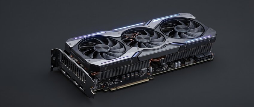 High performance graphics card with triple fans for gaming computer