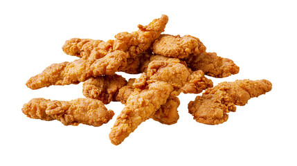 Golden crispy breaded chicken tenders pile © Alex