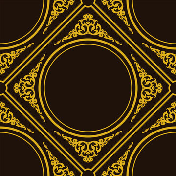 Luxury Gold Vintage Ornament Frame Pattern Vector Background Border Floral Decorative Royal Islamic Certificate Design