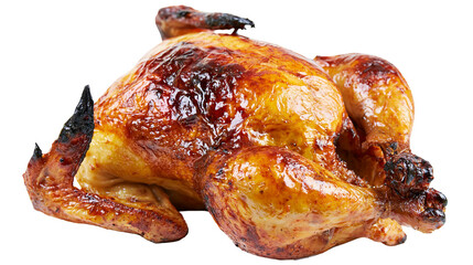 Golden brown roasted whole chicken with crispy skin © Theodore