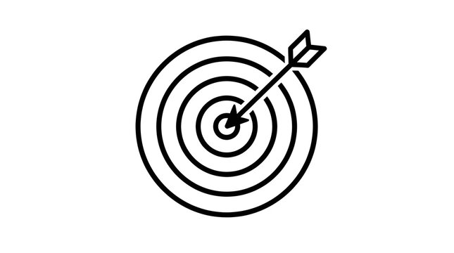 Target with Arrow Business Goal Vector Line Art Set