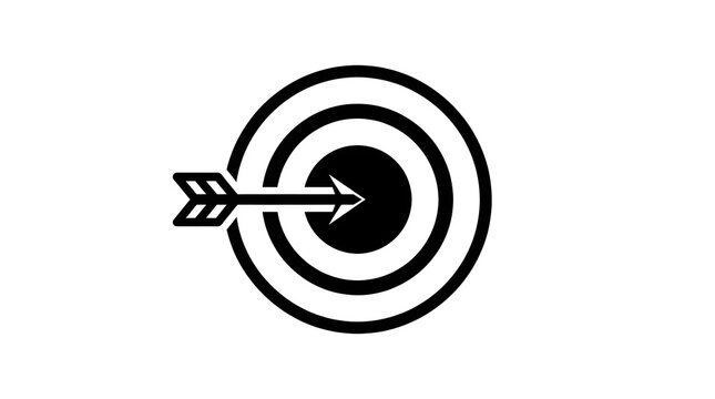 Target with Arrow Business Goal Vector Line Art Set