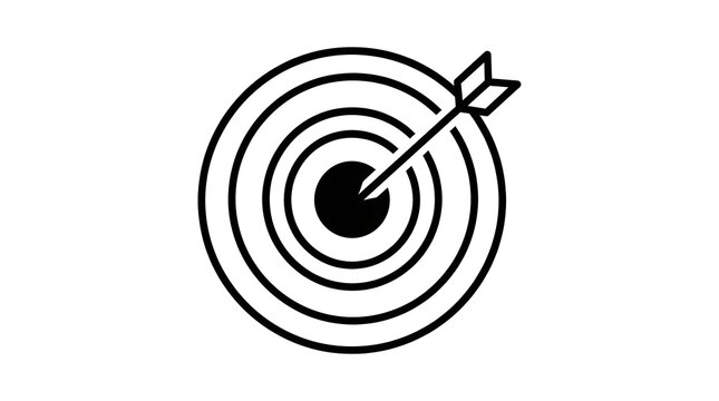 Target with Arrow Business Goal Vector Line Art Set